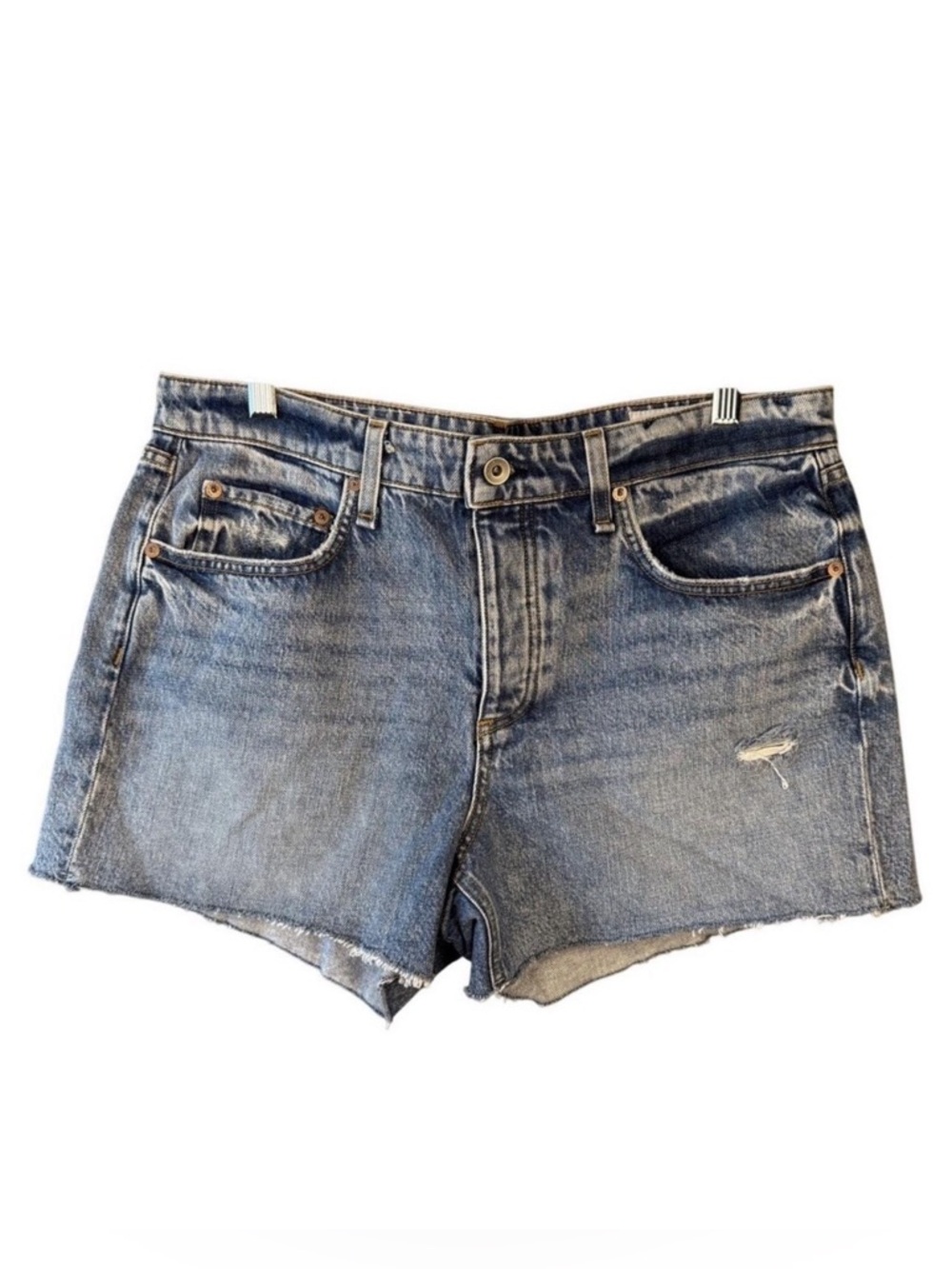 Rag & Bone Dre Denim Shorts 31 Low Rise Cutoff Distressed Button Fly NWT